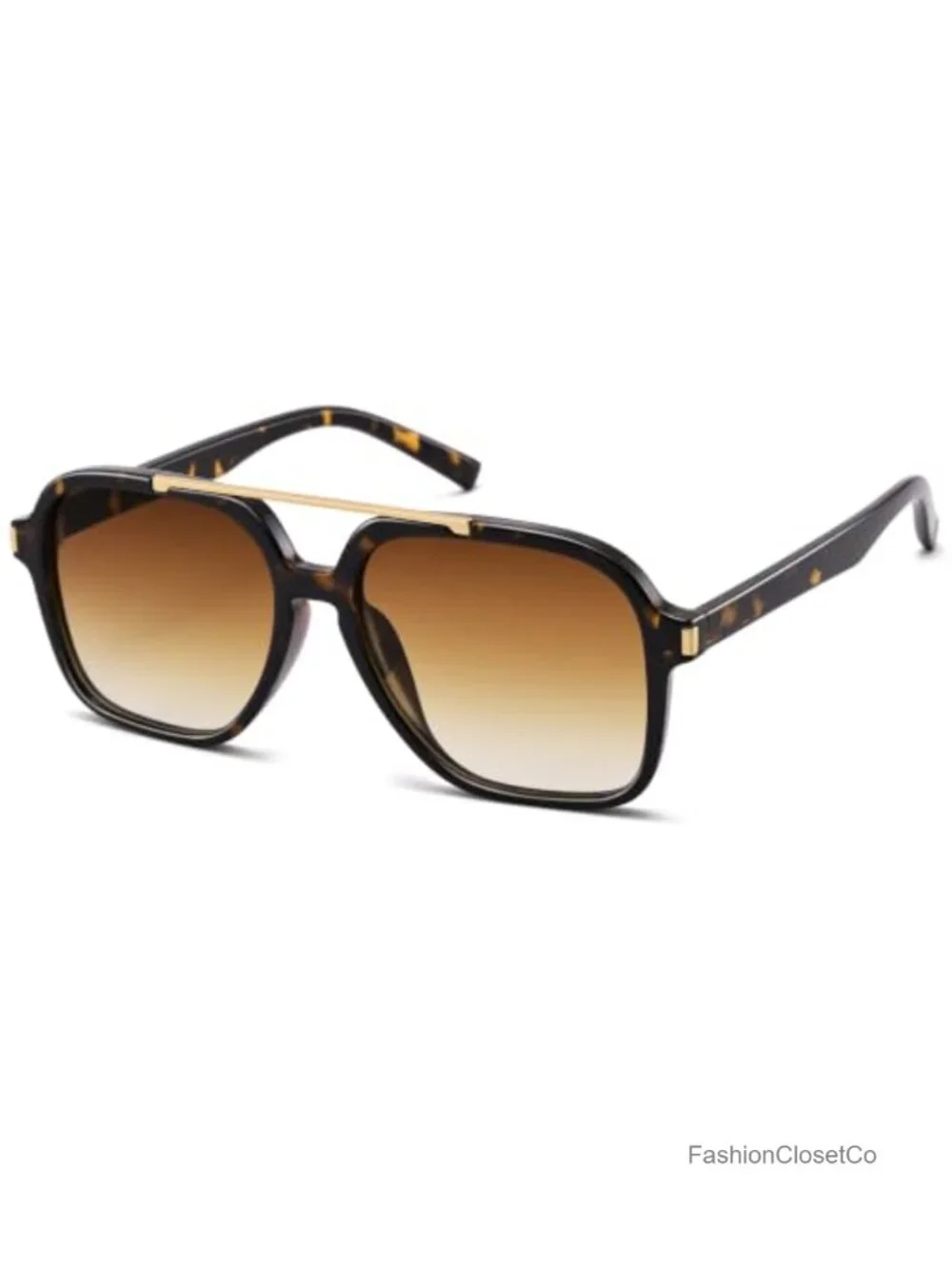 Oversized Retro Aviator Sunglasses UV400 Protection Square Frame